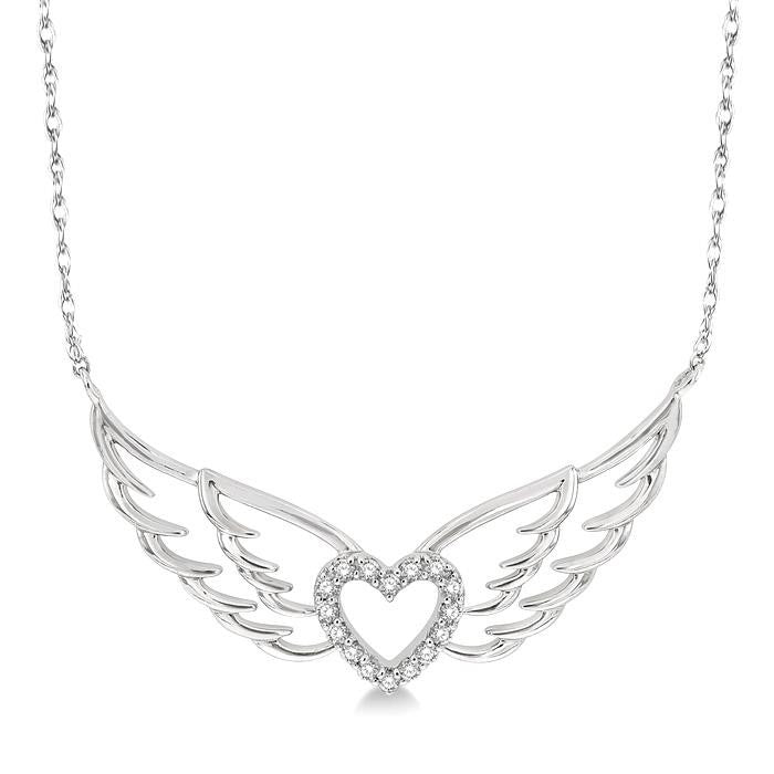 Angel Wings Heart Shape Diamond Necklace