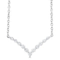 1/8 Ctw Chevron Round Cut Diamond Petite Necklace in 14K White Gold