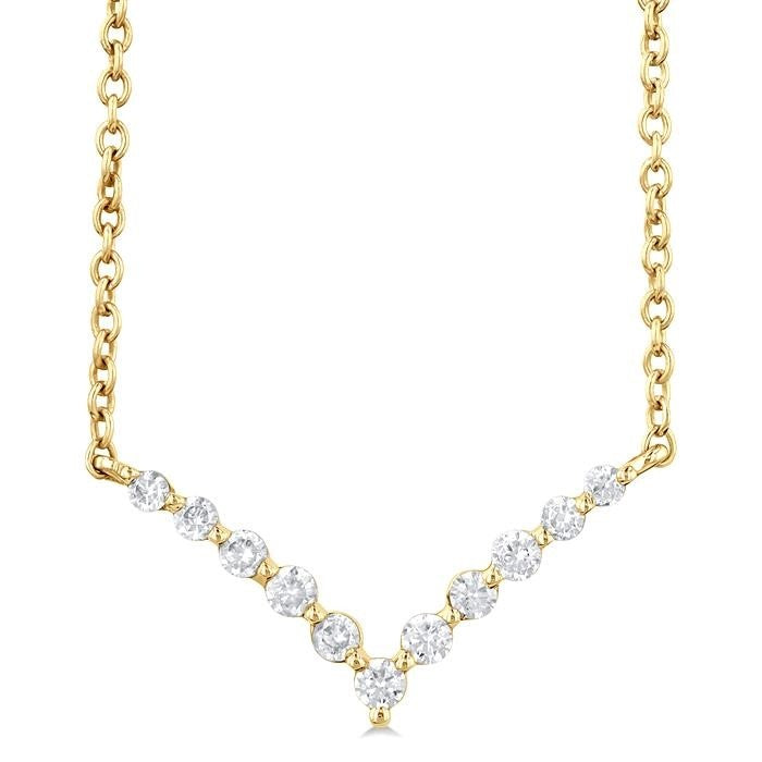 Nimbus Yew Chevron Petite Diamond Fashion Necklace