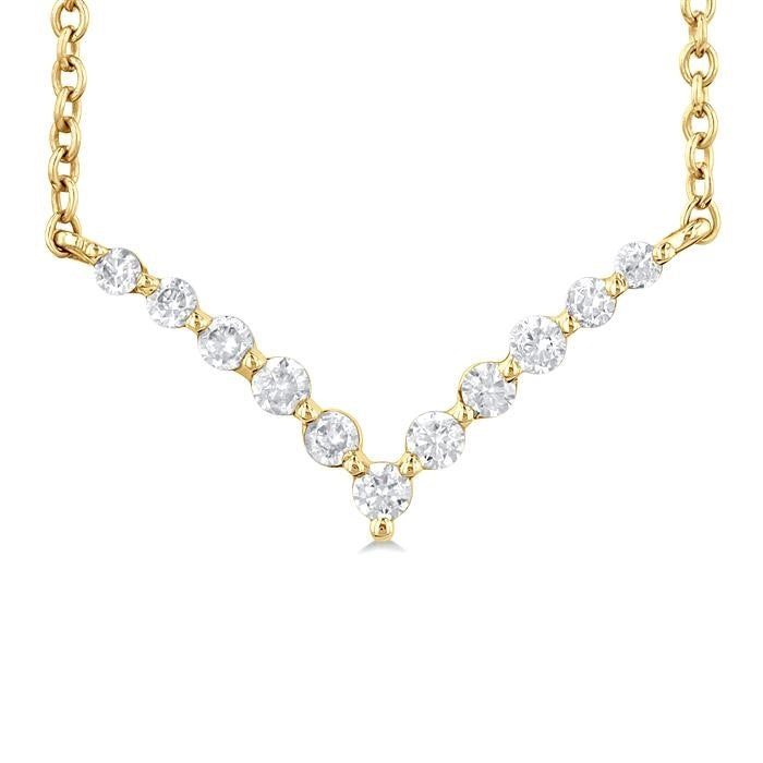 Nimbus Yew Chevron Petite Diamond Fashion Necklace