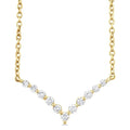 1/8 Ctw Chevron Round Cut Petite Diamond Necklace in 10K Yellow Gold