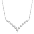 1/2 Ctw Chevron Round Cut Diamond Necklace in 14K White Gold