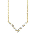 1/4 Ctw Chevron Round Cut Diamond Necklace in 14K Yellow Gold