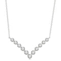 3/4 Ctw Round Cut Diamond Chevron Necklace in 14K White Gold