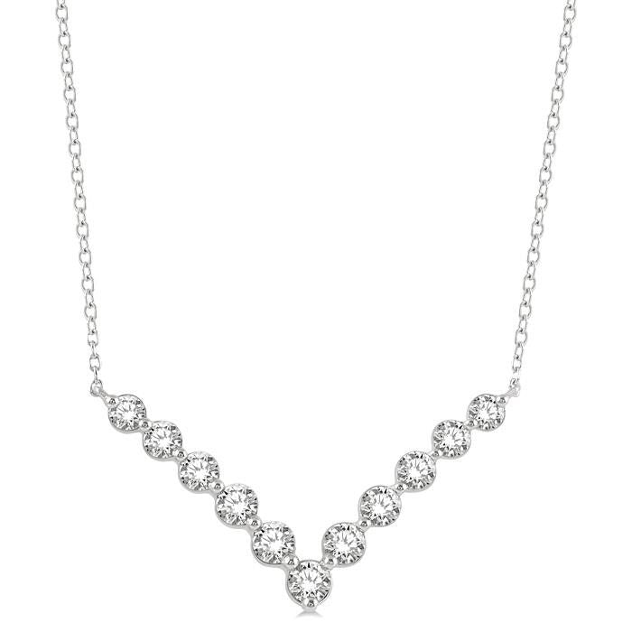 Gale Lustre Chevron Diamond Necklace