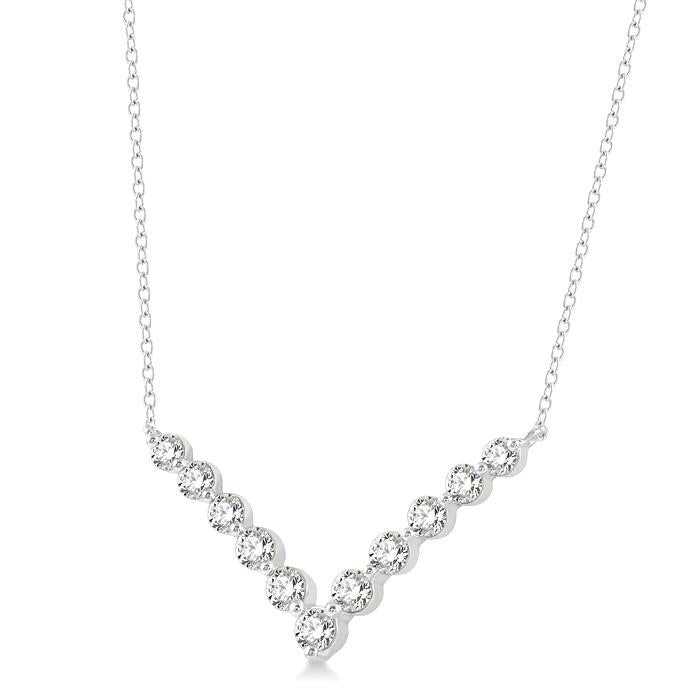 Gale Lustre Chevron Diamond Necklace