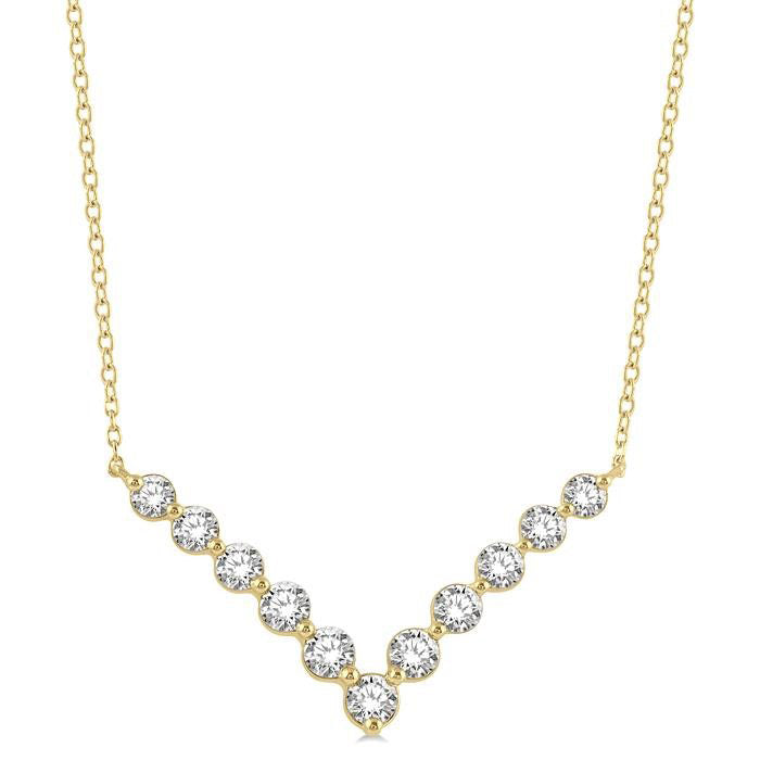 Rhea Drift Chevron Diamond Necklace