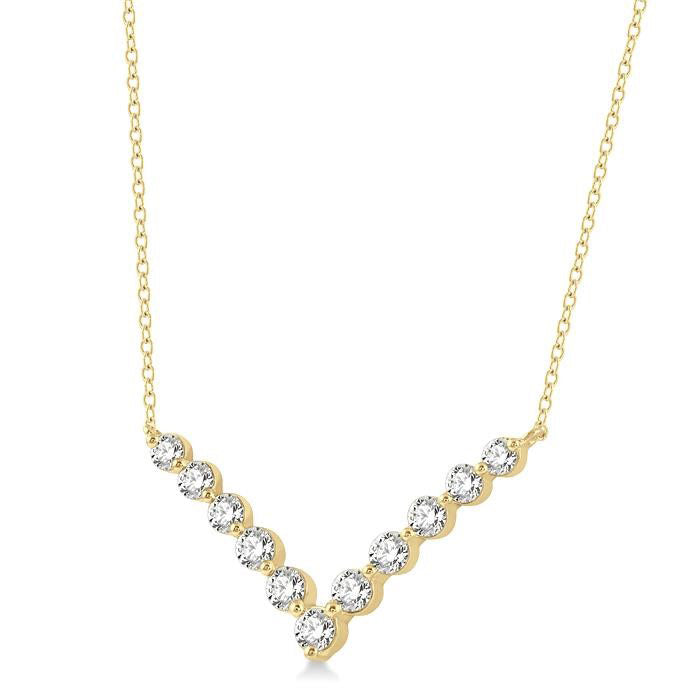 Rhea Drift Chevron Diamond Necklace