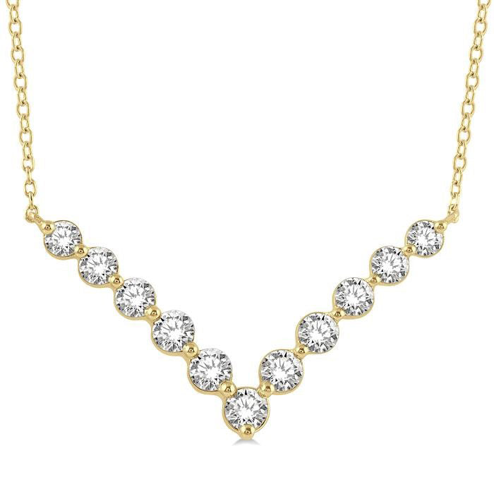 Rhea Drift Chevron Diamond Necklace
