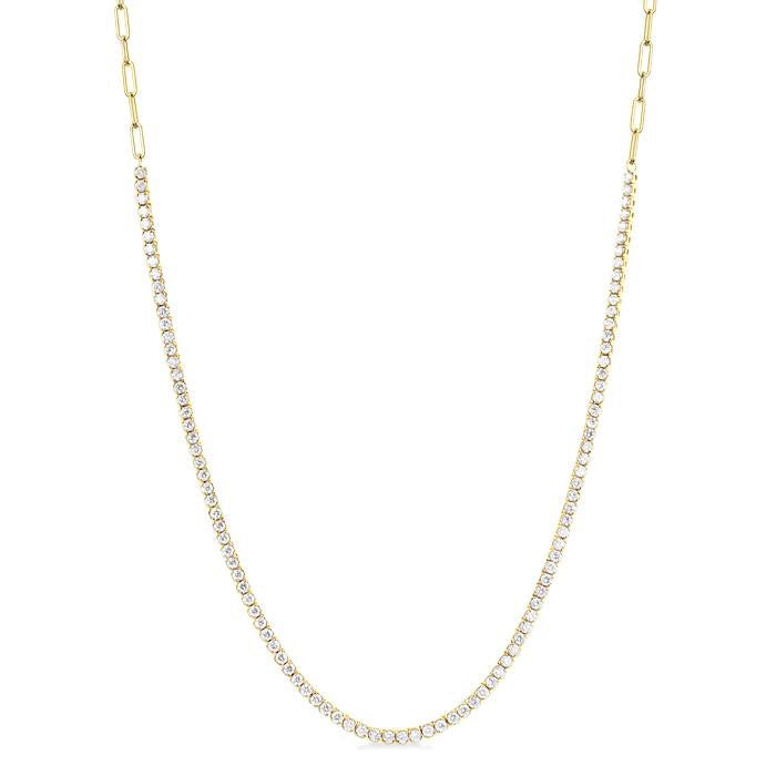 Jasper Regalia Paperclip Diamond Tennis Necklace