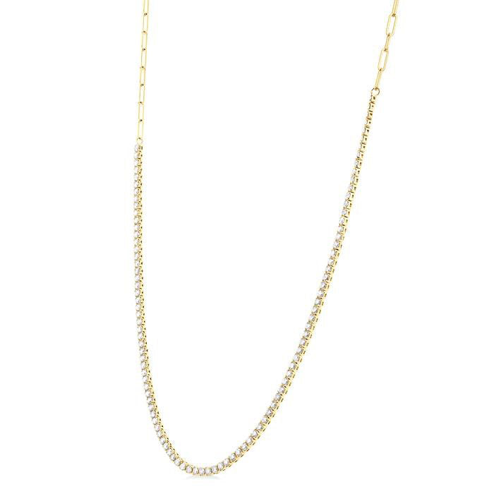 Jasper Regalia Paperclip Diamond Tennis Necklace