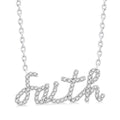 1/5 Ctw 'faith' Script Name Round Cut Diamond Necklace in 10K White Gold