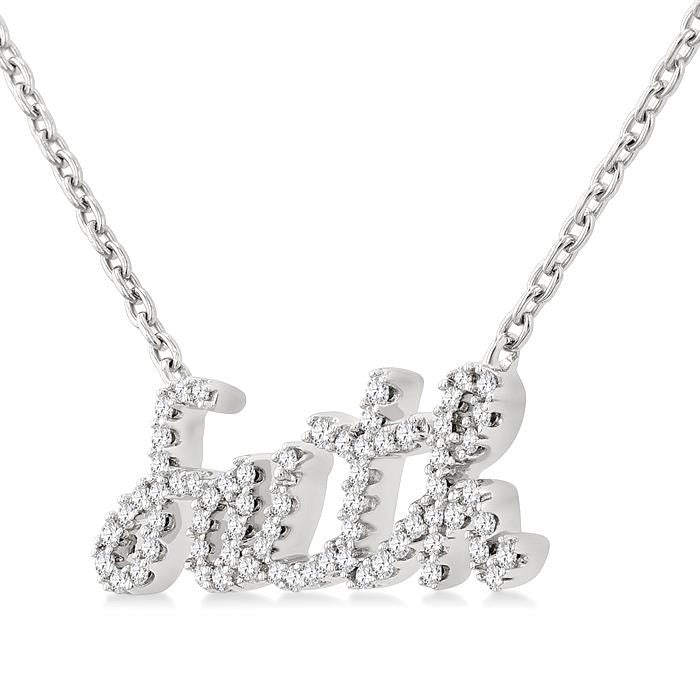 Script 'Faith' Diamond Name Necklace