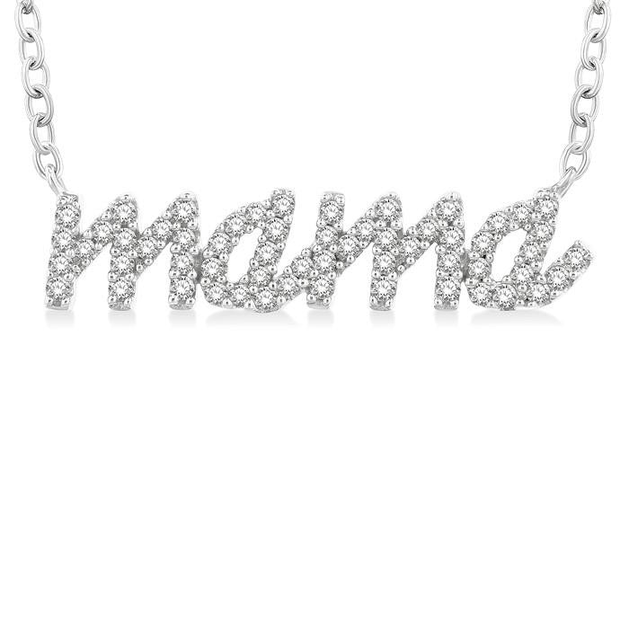 Script 'Mama' Diamond Name Necklace