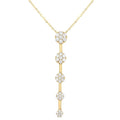 1/2 Ctw Vertical Bar Graduated Circular Motif Round Cut Diamond Fashion Necklace in 10K Yellow Gold