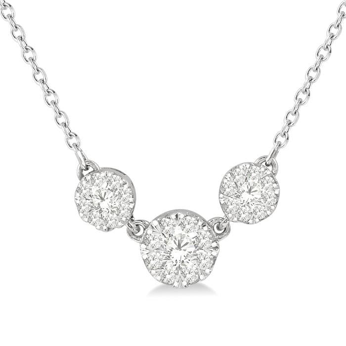 Round Shape Past Present & Future Shine Bright Essential Diamond Necklace