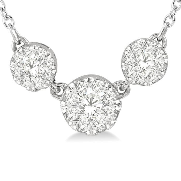 Round Shape Past Present & Future Shine Bright Essential Diamond Necklace