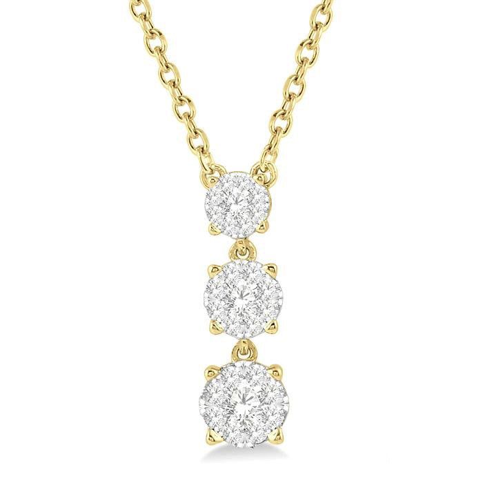 Iolanthe Delphine Round Shape Past Present & Future Shine Bright Diamond Pendant