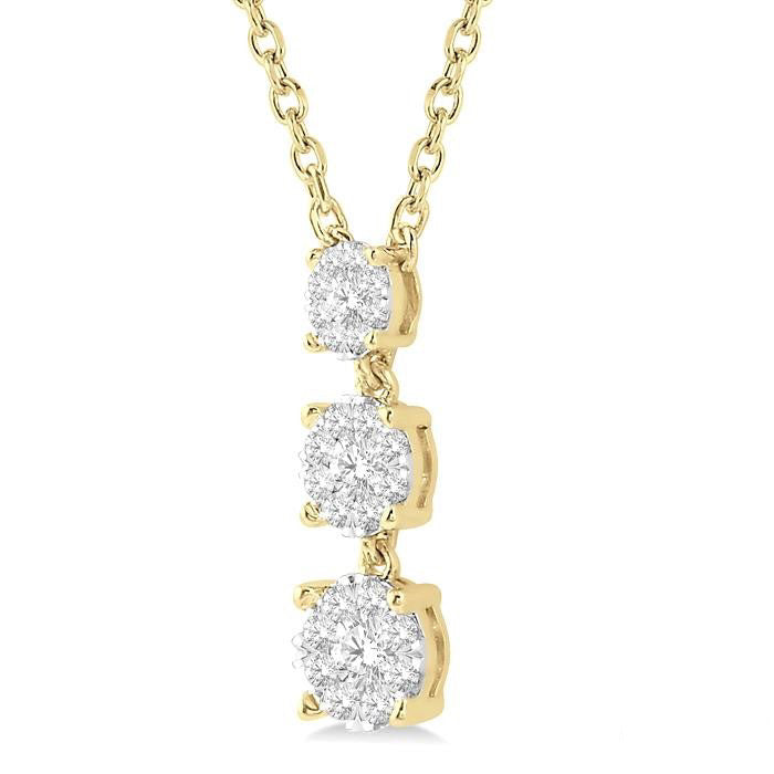 Iolanthe Delphine Round Shape Past Present & Future Shine Bright Diamond Pendant