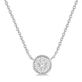 1/6 Ctw Round Shape Shine Bright Diamond Pendant With Chain in 14K White Gold