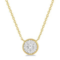1/2 Ctw Round Shape Shine Bright Diamond Pendant With Chain in 14K Yellow and White Gold