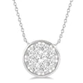 1/2 Ctw Round Shape Shine Bright Diamond Pendant With Chain in 14K White Gold