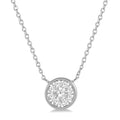 1/4 Ctw Round Shape Shine Bright Diamond Pendant With Chain in 14K White Gold