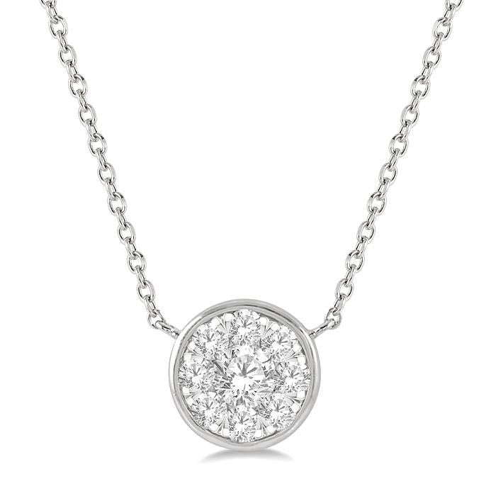 Willow Solstice Round Shape Bezel Set Shine Bright Essential Diamond Pendant