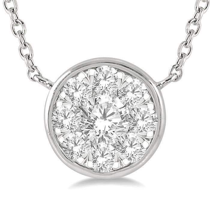 Willow Solstice Round Shape Bezel Set Shine Bright Essential Diamond Pendant