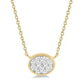 1/6 Ctw Oval Shape Shine Bright Diamond Pendant With Chain in 14K Yellow and White Gold