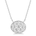 1/2 Ctw Oval Shape Shine Bright Diamond Pendant With Chain in 14K White Gold