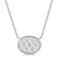 Bellona Oleander Oval Shape East-West Shine Bright Essential Diamond Pendant