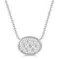 1/3 Ctw Oval Shape Shine Bright Diamond Pendant With Chain in 14K White Gold