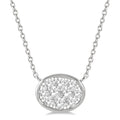 Sabine Oval Shape East-West Shine Bright Essential Diamond Pendant