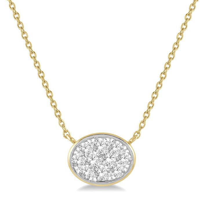 Riviera Sabine Oval Shape East-West Shine Bright Essential Diamond Pendant
