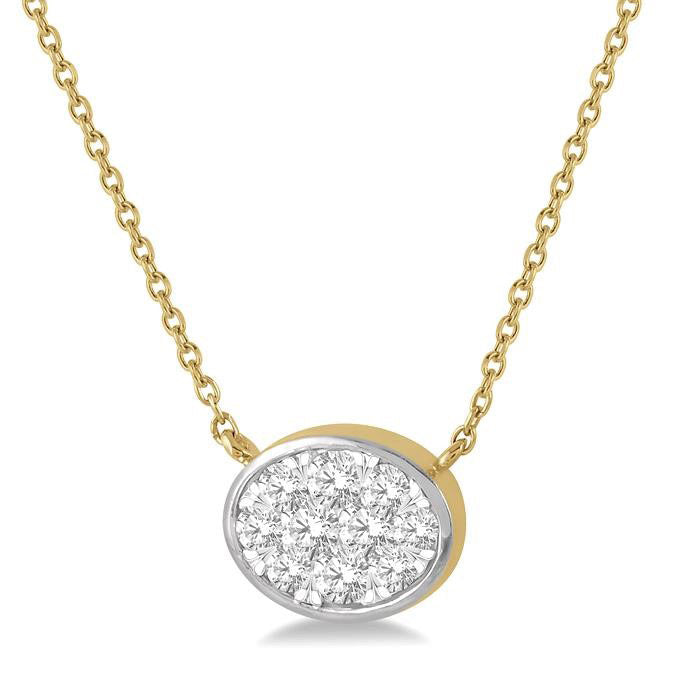 Riviera Sabine Oval Shape East-West Shine Bright Essential Diamond Pendant