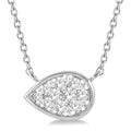 1/6 Ctw Pear Shape Shine Bright Diamond Pendant With Chain in 14K White Gold