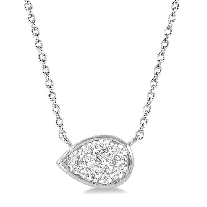 Isolde Thistle Pear Shape East-West Shine Bright Essential Diamond Pendant
