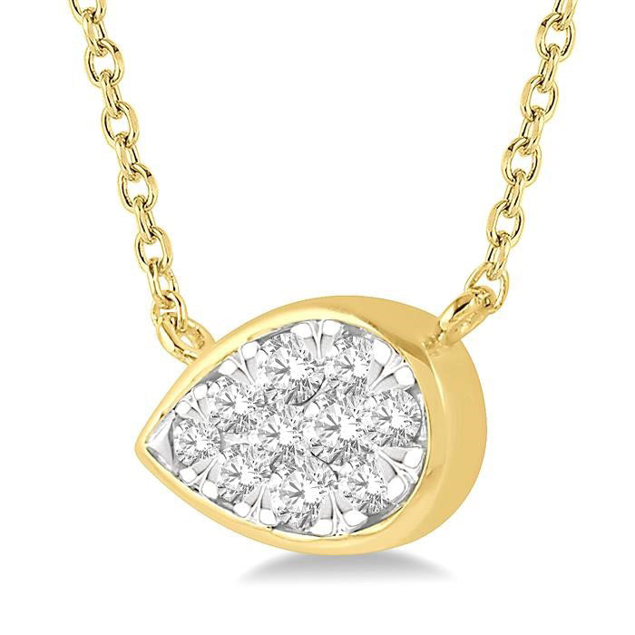 Finesse Luna Pear Shape East-West Shine Bright Essential Diamond Pendant