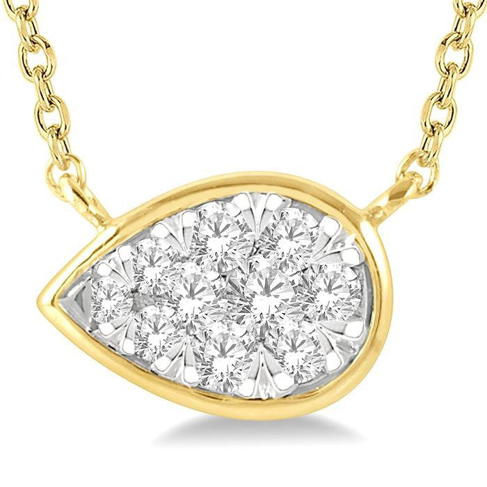 Finesse Luna Pear Shape East-West Shine Bright Essential Diamond Pendant