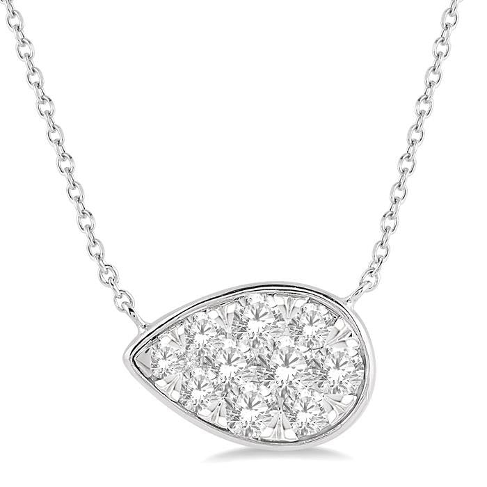 Serenade Ultramarine Pear Shape East-West Shine Bright Essential Diamond Pendant