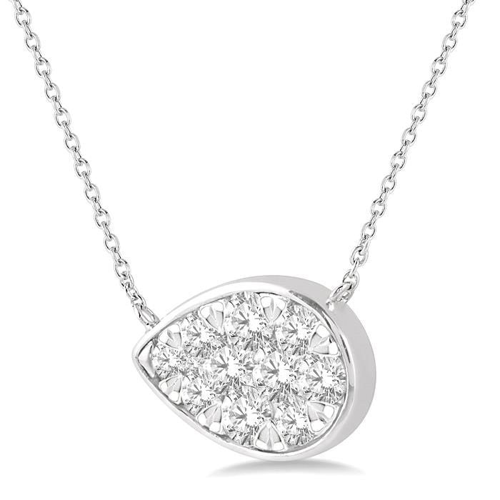 Serenade Ultramarine Pear Shape East-West Shine Bright Essential Diamond Pendant