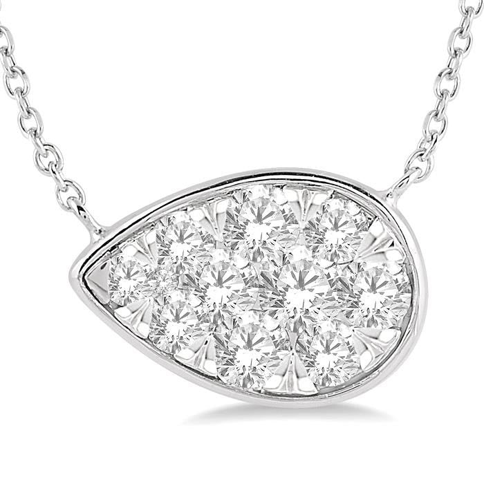 Serenade Ultramarine Pear Shape East-West Shine Bright Essential Diamond Pendant