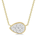 1/3 Ctw Pear Shape Shine Bright Diamond Pendant With Chain in 14K Yellow and White Gold