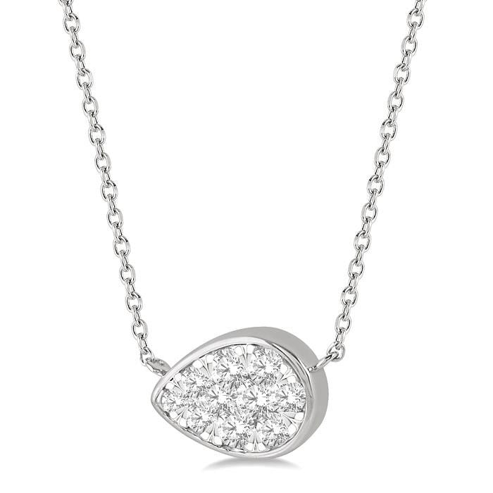 Dione  Pear Shape East-West Shine Bright Essential Diamond Pendant