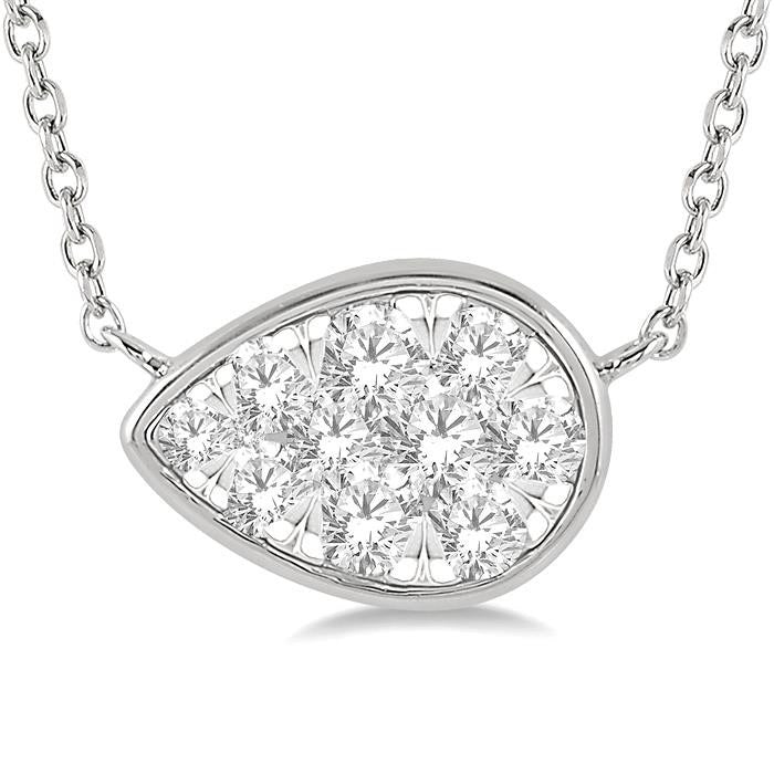 Dione  Pear Shape East-West Shine Bright Essential Diamond Pendant
