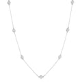 1/10 Ctw Round Cut Diamond Station Necklace in 10K White Gold