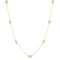 1/10 Ctw Round Cut Diamond Station Necklace in 10K Yellow Gold