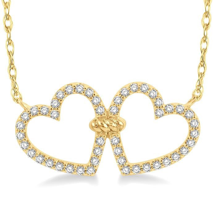 Twin Heart Shape Diamond Necklace