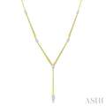 1 Ctw Marquise Cut Diamond Tapered Bar Necklace in 14K Yellow Gold